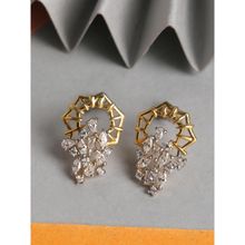 CLARA Silver Gold Rhodium Plated Swiss Zirconia Alba Earrings with Screw Back for Women