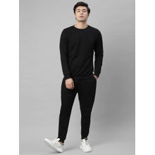 RIGO Men Black Round Neck Terry Track Suit