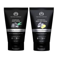 The Man Company Face Cleanse Duo Moringa & Gooseberry Peel-off Mask & Charcoal Face Scrub - Set Of 2