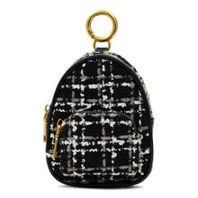 MIRAGGIO Beth Tweed Coin Pouch-Bag Charm For Women -Black (S)