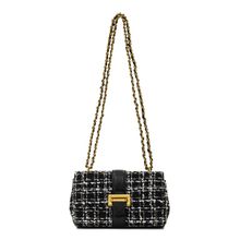 MIRAGGIO Estelle Tweed Crossbody Bag For Women -Black (S)
