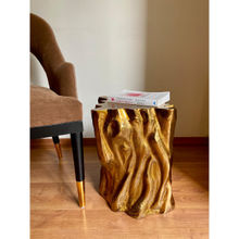 The House of Trendz Metal Tree Log End Table - Golden