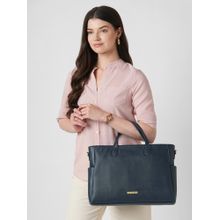 Caprese Women Bow Navy Blue 15.6 Inch Large Laptop Bag with Detachable Strap