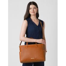 Caprese Women Bow Tan 15.6 Inch Large Laptop Bag with Detachable Strap