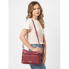 Caprese Women Ash Cherry Burgundy Medium Sling Bag