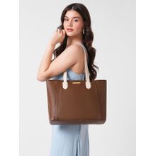 Caprese Women Devon Brown 16 Inch Laptop Compatible Large Tote Bag