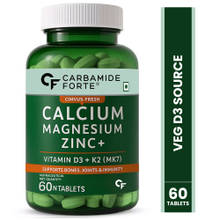 Carbamide Forte Calcium & Vitamin D3 Tablets with Magnesium, Zinc & K2 MK7 for Bones, Veg Tablets