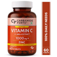 Carbamide Forte Natural Vitamin C with Amla Extract & Zinc For Immunity & Skincare, Tablets