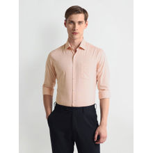 Arrow Graph Check Cotton Dobby Orange Formal Shirt