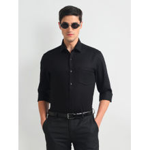 Arrow Manhattan Slim Fit Dobby Black Formal Shirt