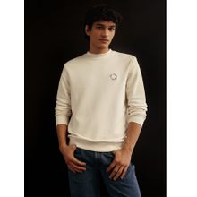 Andamen Men's Casual Cotton Blend Regular Fit Off White Sweatshirt