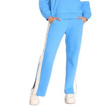 Hunnit Blue Solid Straight Fit Trackpant