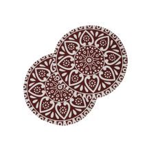 HOSTA HOMES Hhctm1 Cotton Digitally Printed Centre Table Mat Pack of 2 Brown-White
