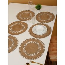 HOSTA HOMES Natural Jute Hand Weaved Reversible Table Place Mats