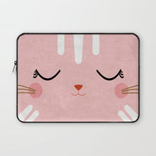 Crazy Corner Sleeping Pink Cat Printed Laptop Sleeve