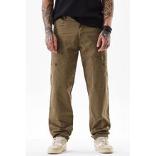 Snitch Khaki Solid Relaxed Casual Cargo Pants for Men