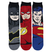 Balenzia X Justice League Men's Character Socks Superman, Batman, Flash Pack Of 3 - Multi-Color