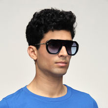 MIXT by Nykaa Fashion Black Solid Round Oversized Sunglasses