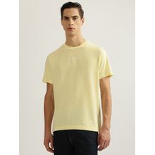 GANT Mens Yellow Solid Round Neck Short Sleeves T-Shirt