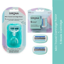 Sirona 5 Blade Mini Travel Cartridge Hair Removal Razor with Razor Blades/Refills/Cartridges