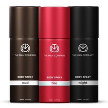 The Man Company Oud, Fire & Night Body Spray Combo Pack - Pack Of 3