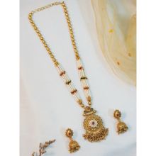 Niscka 24K Gold Plated Long Traditional Necklace Set