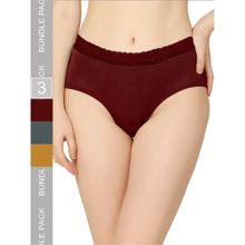 Curvy Love Organic Cotton Everyday V- Shape Multi-Color Panties (Pack of 3)