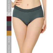 Curvy Love Organic Cotton Everyday V- Shape Multi-Color Panties (Pack of 4)