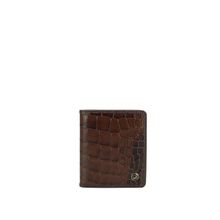 Da Milano Genuine Leather Brown Textured Card Case