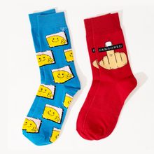 Thela Gaadi Censored & Smiley Crew Socks (Pack of 2)