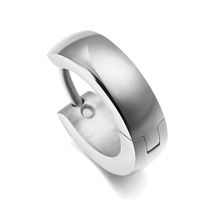 Peora Stainless Steel Silver Plated Hoop Huggie Earrings For Men Boys (PX9ME04S (S)