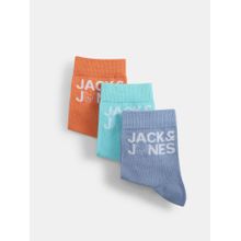 Jack & Jones Men Solid Multicolor Calf Length Socks (Pack of 3)