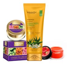 Vaadi Herbals Sun Protection & Tan Prevention Combo (SPF 50, Balm, Cream)