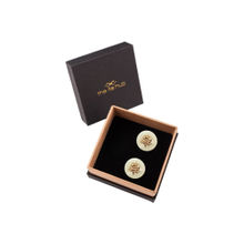 The Tie Hub Gold Rose Plated Button Pair of Button Cover & Pin (L)
