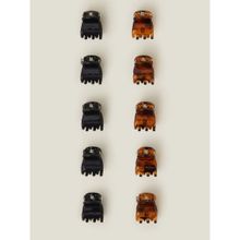 Accessorize London Women Multi-Colour Mini Hair Claw Clips (Pack Of 10)