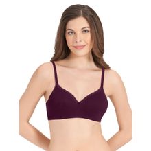 Amante Cotton Casual Padded Non-Wired T-shirt Bra - Purple