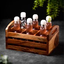 Brick Brown Two in One Flatware Organizer and Tea Glass Holder