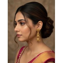 Curio Cottage Luminous Laxmi Trio Jhumki Earrings