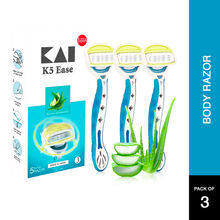 Kai K5 Ease Aloe Veera Moisture Strips 5 Blades Women Body Razor - Pack of 3