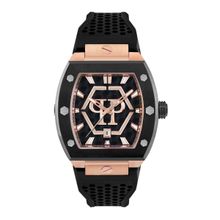 Philipp Plein Men The Hexagon Phantom Black Rectangular Dial Analog Watch - PWPUA0124 (M)