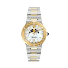 Versace Unisex Greca Logo Moonph White Round Dial Analog Watch - VE7G00524 (M)