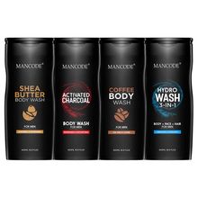 Mancode Shea Butter, Coffee, Charcoal And Hydro Body Wash (Pack Of 4)