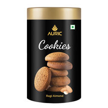 Auric Millet Almond Cookies - Gluten Free Ragi Jowar Chickpea High Protein Biscuits - 10 Cookies