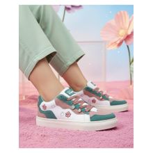 Bacca Bucci Blossom-Fresh Bloom Leather Green Sneakers for Women