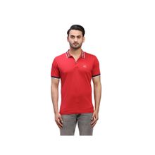 ColorPlus Regular Fit Solid Medium Red Polo T-Shirt