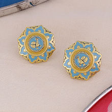 Voylla Gwalior Gold Toned Floral Stud Earrings