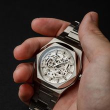 Aries Gold The Voltanic Automatic 24 Jewels Silver Round Dial Luminous Men's Watch - G 9031 S-S