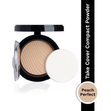 PAC Take Cover Compact Powder 11 Peach Perfect - Longlasting Full Coverage, Soft Matte Finish