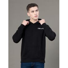 Red Tape Mens Black Graphic Print Poly Cotton Fleece Baggy Fit Hoodie