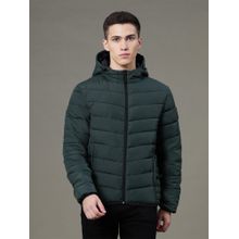 Red Tape Mens Forest Green Solid Polyester Water Resistant Padded Jacket